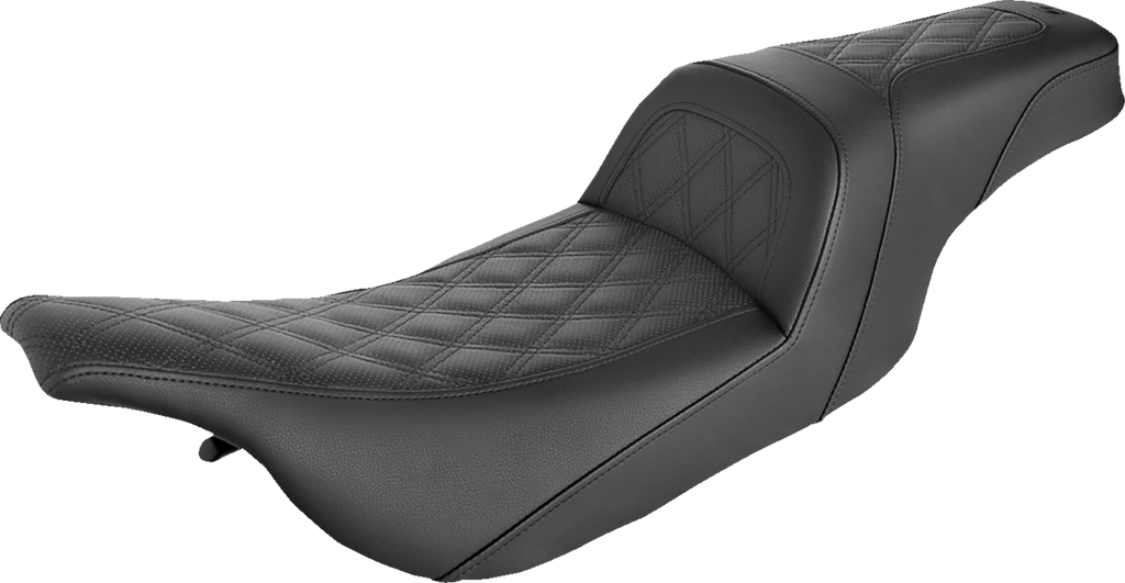 SADDLEMEN Slim Seat - Black - Lattice Stitch - '99-'07 FLHT/FLTR 897-07-162 — image 1