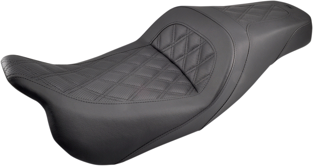 SADDLEMEN Slim Seat - Black - Lattice Stitch - '99-'07 FLHT/FLTR 897-07-162 — image 2