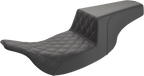 SADDLEMEN Step-Up Seat - Front Lattice Stitch - Black 897-07-172 — image 1