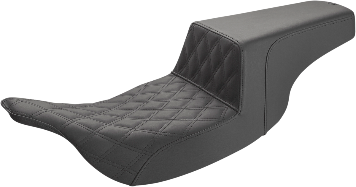 SADDLEMEN Step-Up Seat - Front Lattice Stitch - Black 897-07-172 — image 1