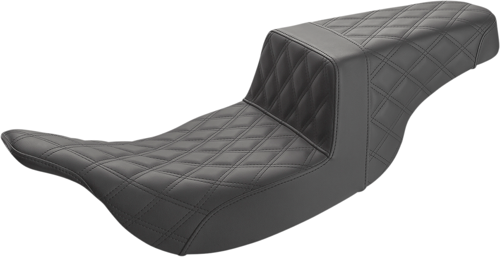 SADDLEMEN Step-Up Seat - Full Lattice Stitch - Black 897-07-175 — image 1