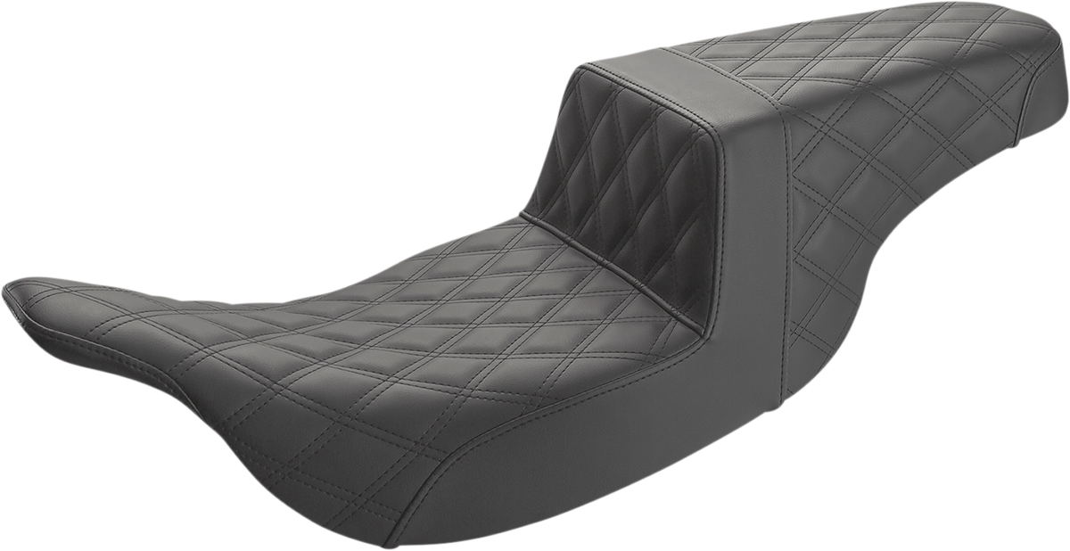 SADDLEMEN Step-Up Seat - Full Lattice Stitch - Black 897-07-175 — image 1