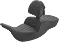 SADDLEMEN Roadsofa™ Lattice Stitched Seat - w/ Driver Backrest - Black 897-07-182BR — image 1