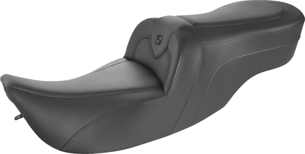 SADDLEMEN RoadSofa™ Seat - without Backrest - Black w/ Black Stitching - FLH/FLT '97-'07 897-07-187 — image 1