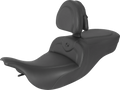 SADDLEMEN RoadSofa™ Seat - with Backrest - Black w/ Black Stitching - FLH/FLT '97-'07 897-07-187BR — image 1