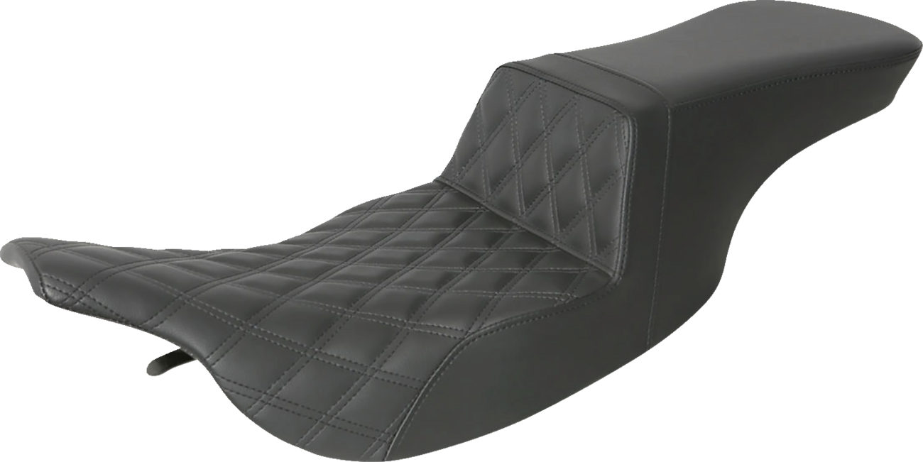 SADDLEMEN Tour Step-Up Seat - Front Lattice Stitch - Black - FL '97-'07 897-07-192 — image 1