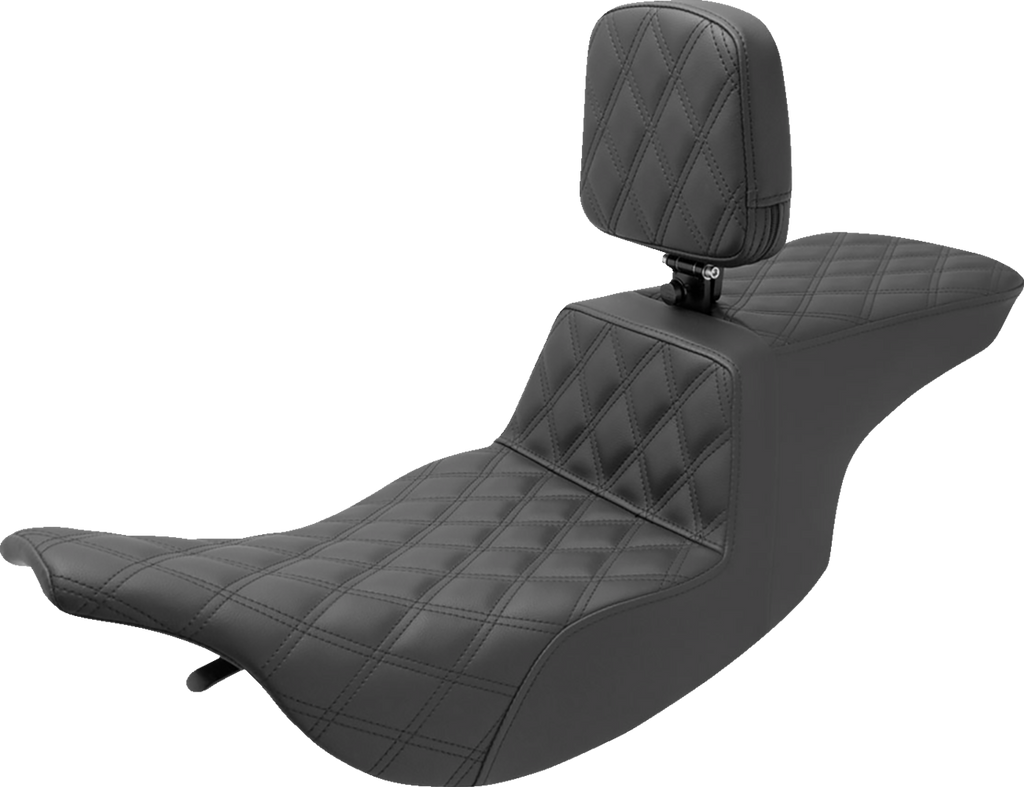 SADDLEMEN Tour Step-Up Seat - Rider Backrest - Full Lattice Stitch - FL '97-'07 897-07-195BR — image 1