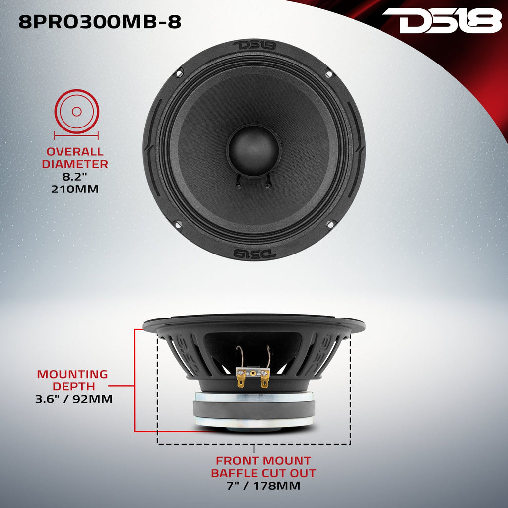 DS18 8PRO300MB-4 8" Mid-Bass Loudspeaker 150 Watts Rms 4-Ohm — image 7