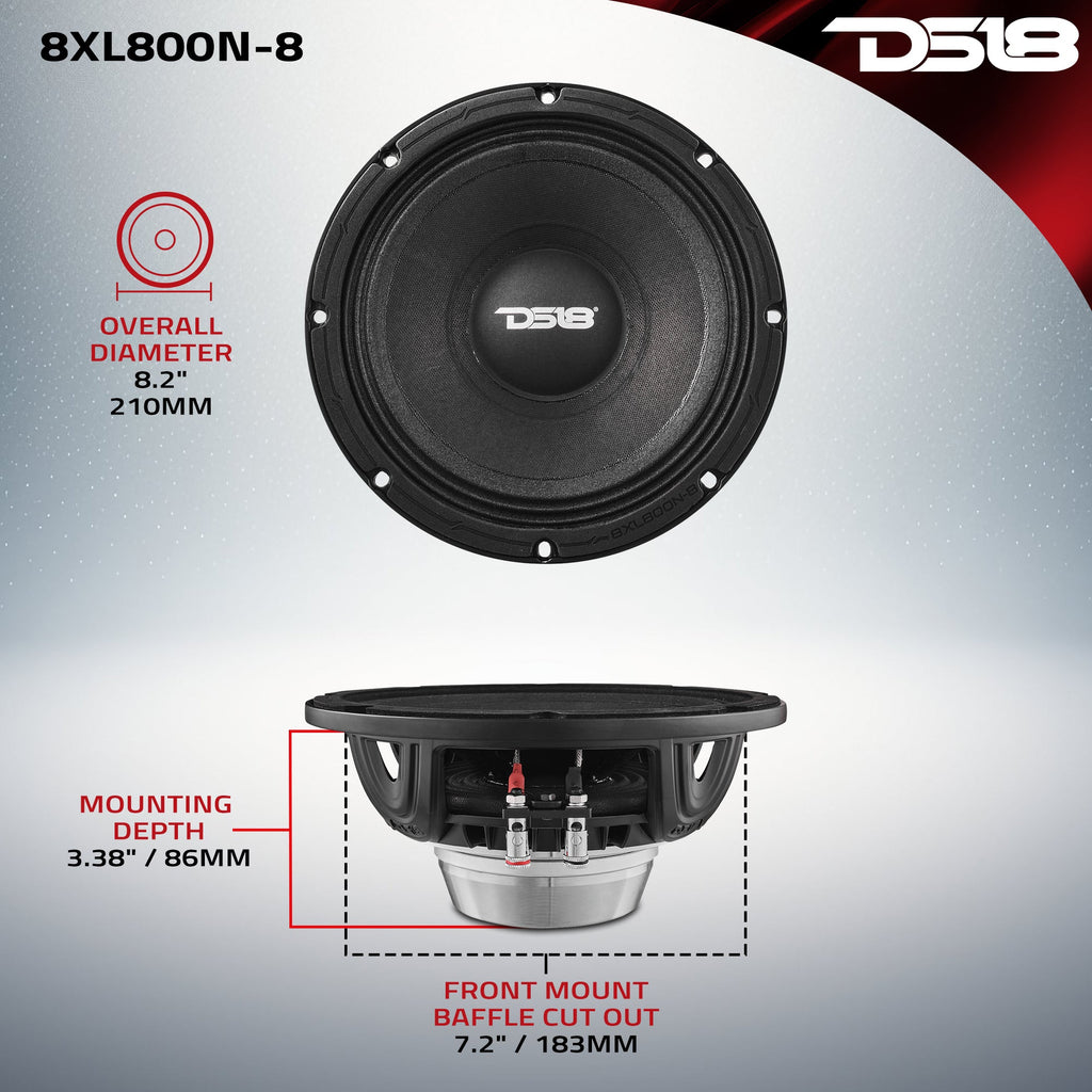 DS18 8XL800N-8 XL 8" Mid-Range Loudspeaker 8-Ohm with Neodymium Magnet 400 Watts RMS — image 7