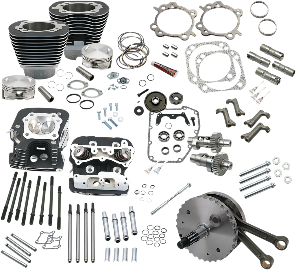 S&S CYCLE 124" Hot Set Up® - Big Bore/Stroker - Wrinkle Black - 96/103/110A Twin Cam 900-0568 — image 2