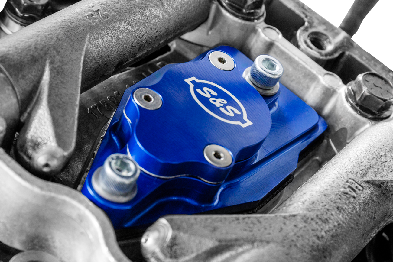S&S CYCLE Billet Head Breather Kit - Anodized Blue - Twin Cam '99-'17 900-1299 — image 2