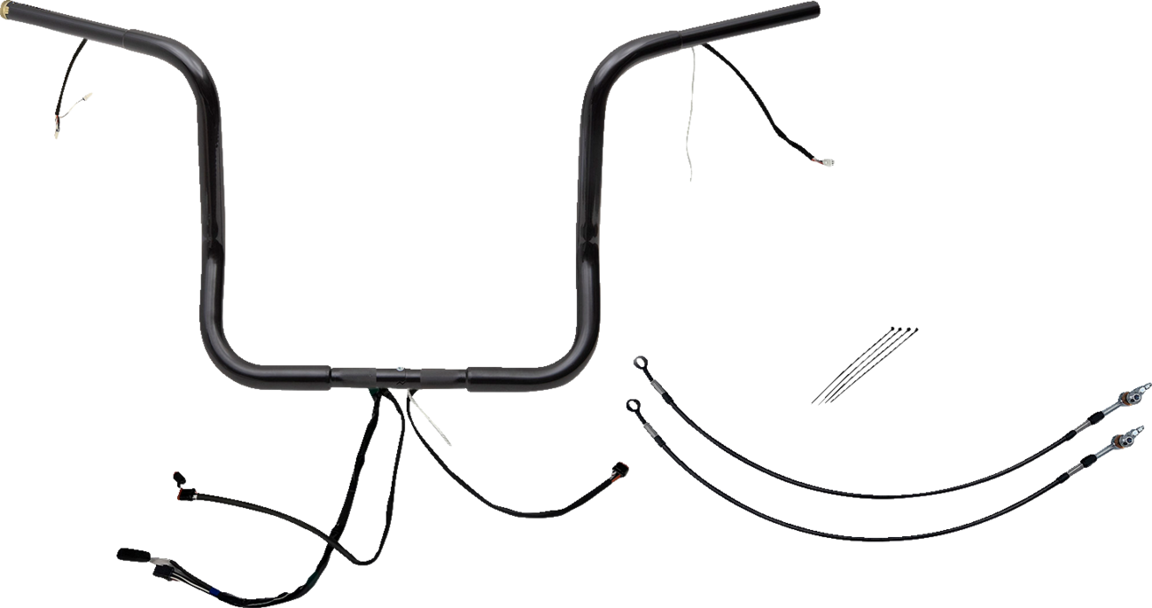 FAT BAGGERS INC. EZ Install Wired 1-1/4" Round Top Handlebar Kit - 14" - Black 901514-B — image 1