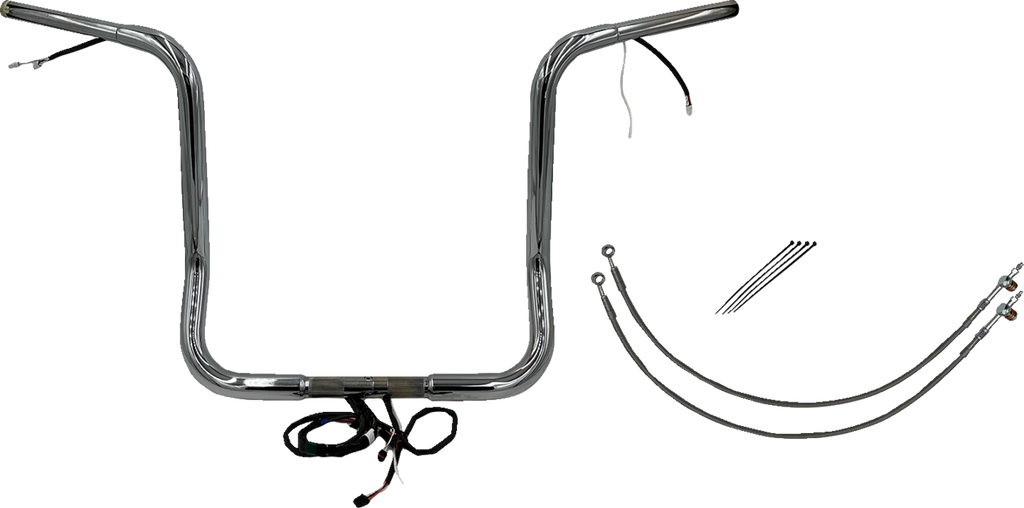 FAT BAGGERS INC. EZ Install Wired 1-1/4" Round Top Handlebar Kit - 16" - Chrome 901516 — image 1