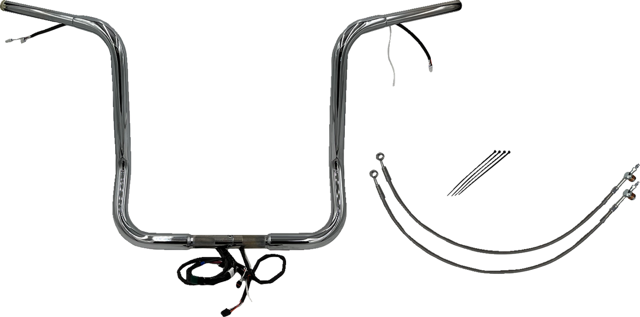 FAT BAGGERS INC. EZ Install Wired 1-1/4" Round Top Handlebar Kit - 16" - Chrome 901516 — image 1