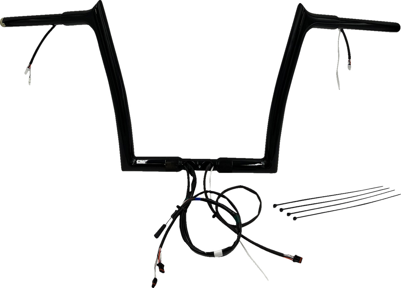 FAT BAGGERS INC. EZ Install Wired 1-1/4" Pointed Top Handlebar Kit - 12" - Black 901912-B — image 1