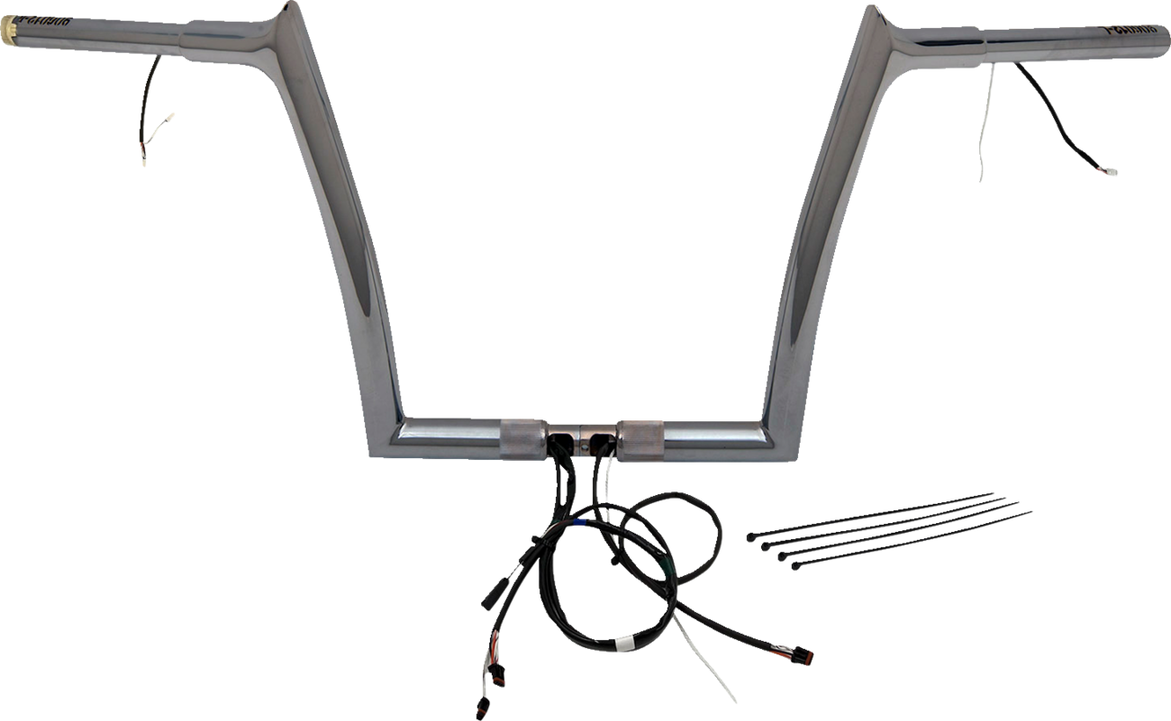 FAT BAGGERS INC. EZ Install Wired 1-1/4" Pointed Top Handlebar Kit - 12" - Chrome 901912 — image 1
