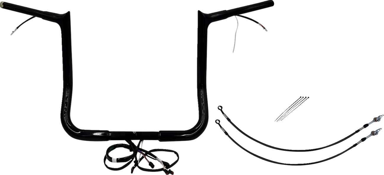 FAT BAGGERS INC. EZ Install Wired 1-1/4" Pointed Top Handlebar Kit - 16" - Chrome 901916 — image 2