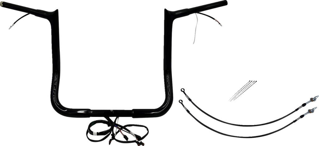 FAT BAGGERS INC. EZ Install Wired 1-1/4" Pointed Top Handlebar Kit - 14" - Black 902214-B — image 1