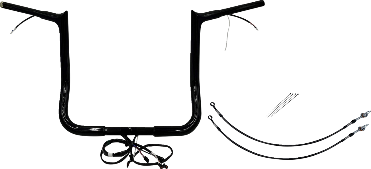 FAT BAGGERS INC. EZ Install Wired 1-1/4" Pointed Top Handlebar Kit - 14" - Black 902214-B — image 1