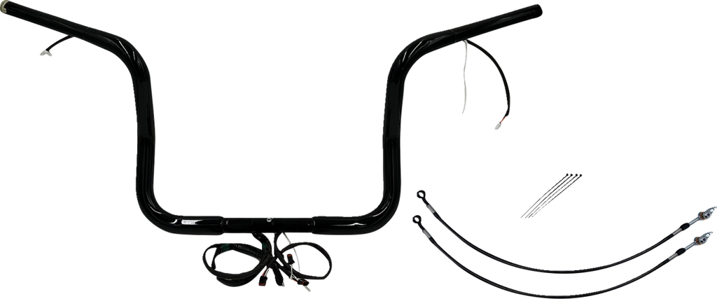 FAT BAGGERS INC. EZ Install Wired 1-1/4" Round Top Handlebar Kit - 12" - Black 902512-B — image 1