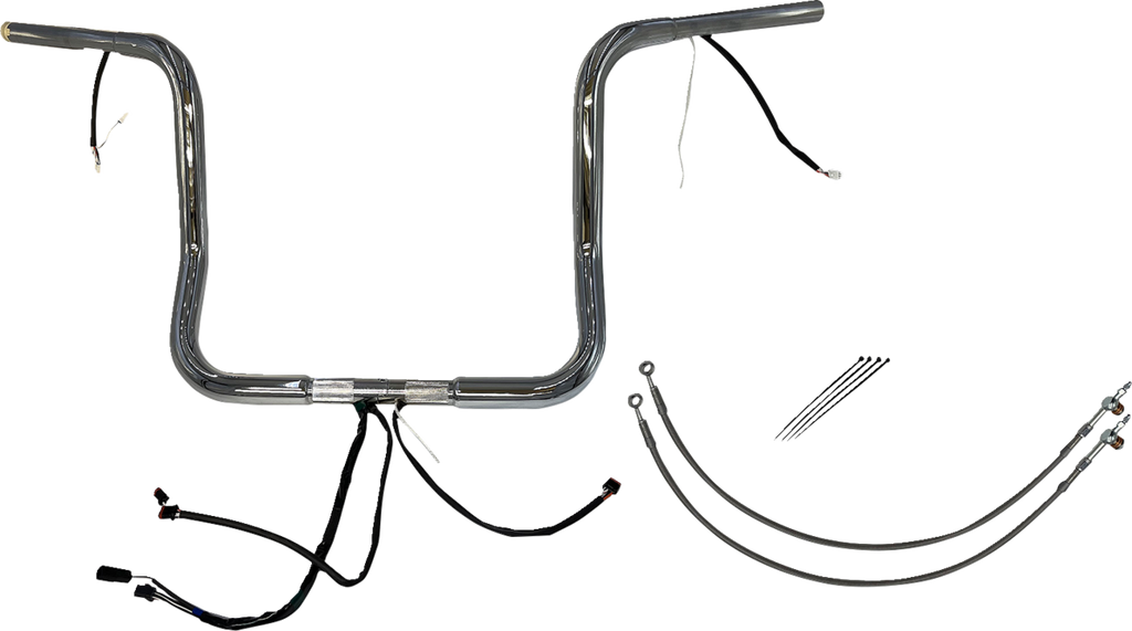 FAT BAGGERS INC. EZ Install Wired 1-1/4" Round Top Handlebar Kit - 14" - Chrome 902514 — image 1