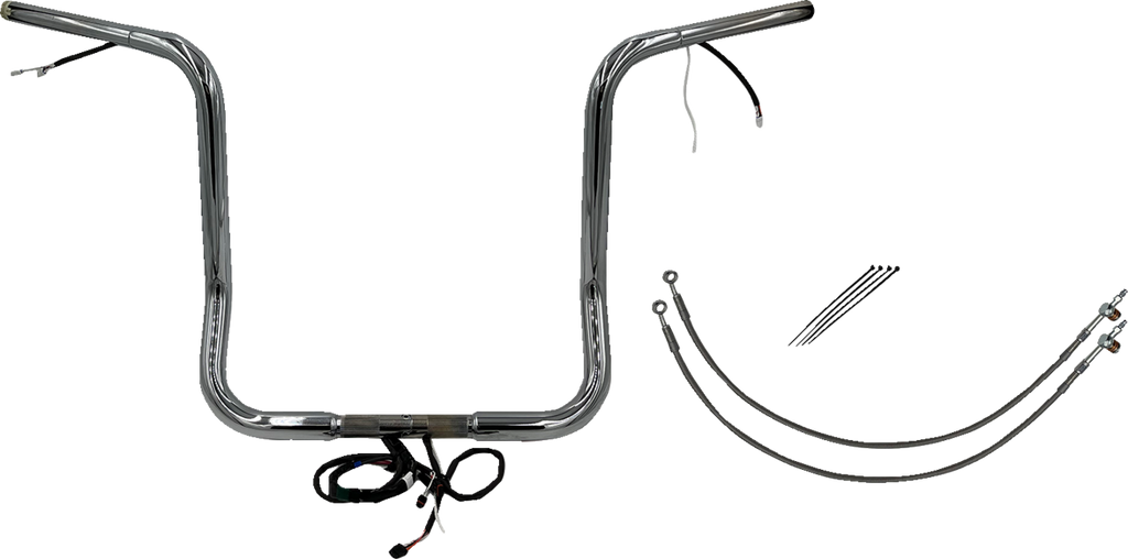FAT BAGGERS INC. EZ Install Wired 1-1/4" Round Top Handlebar Kit - 16" - Chrome 902516 — image 1