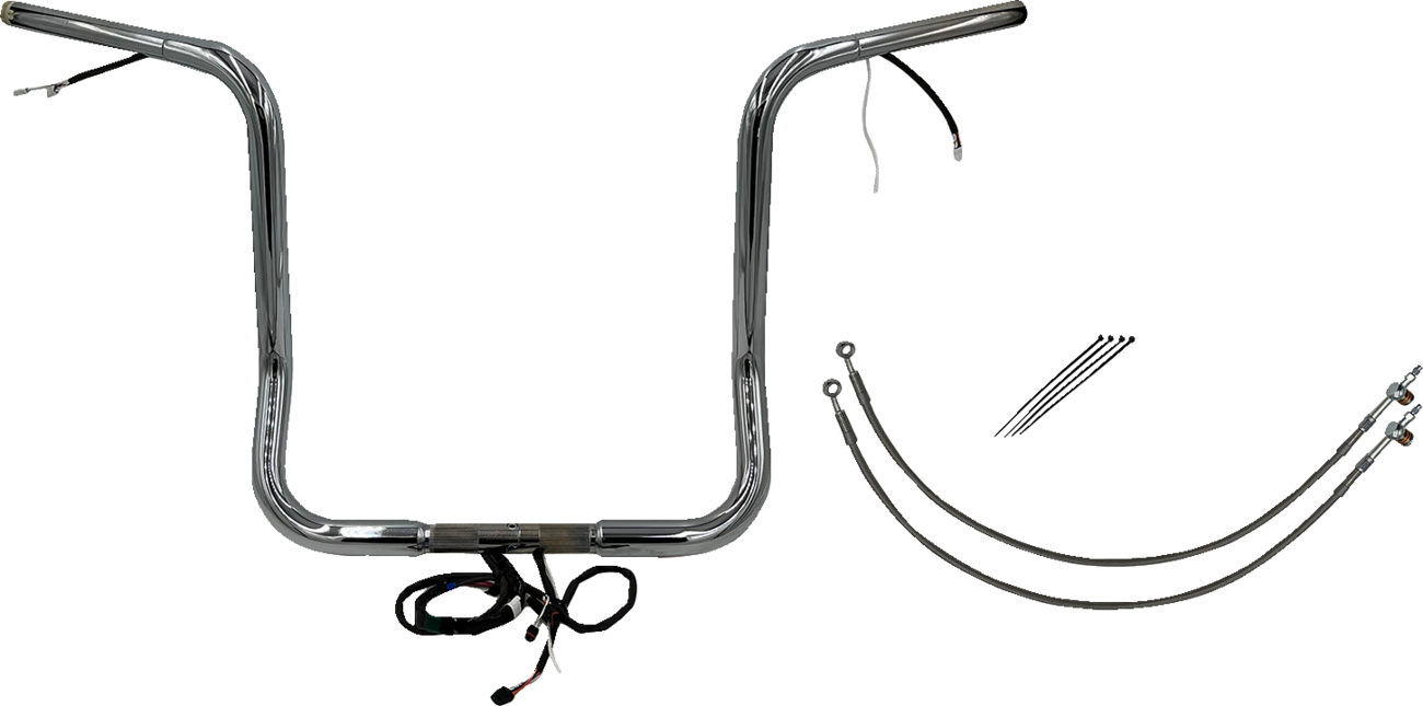 FAT BAGGERS INC. EZ Install Wired 1-1/4" Round Top Handlebar Kit - 16" - Chrome 902516 — image 1