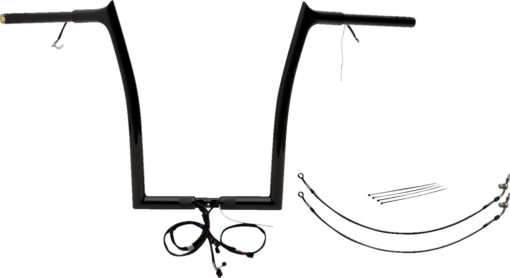 FAT BAGGERS INC. EZ Install Wired 1-1/4" Pointed Top Handlebar Kit - 16" - Black 902916-B — image 1