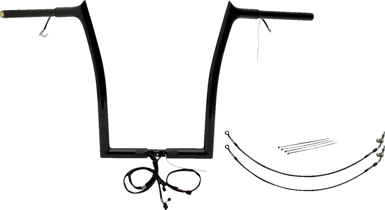 FAT BAGGERS INC. EZ Install Wired 1-1/4" Pointed Top Handlebar Kit - 16" - Black 902916-B — image 1