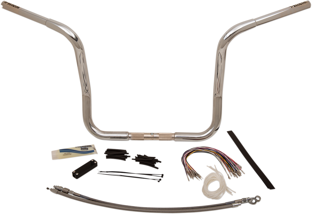 FAT BAGGERS INC. 1-1/4" EZ Install Round Top Handlebar Kit - 14" - Chrome 909414 — image 1