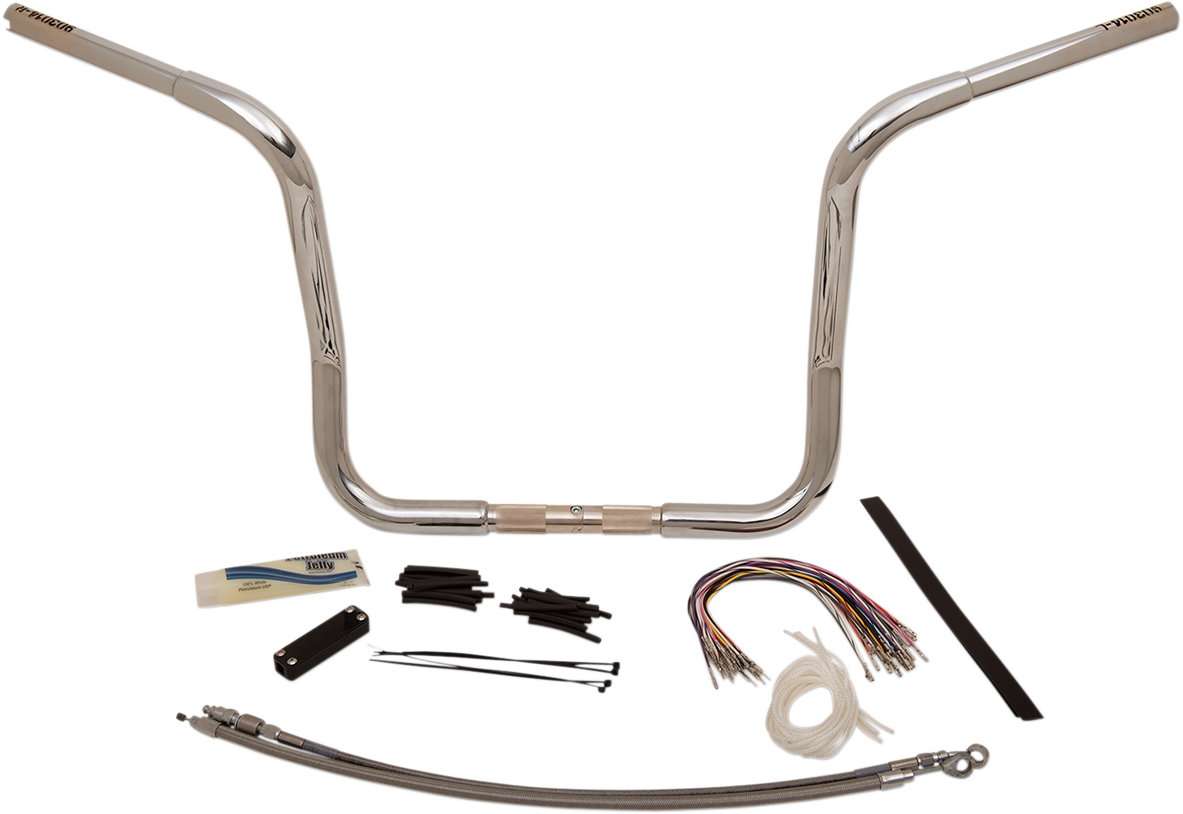 FAT BAGGERS INC. 1-1/4" EZ Install Round Top Handlebar Kit - 14" - Chrome 909414 — image 1