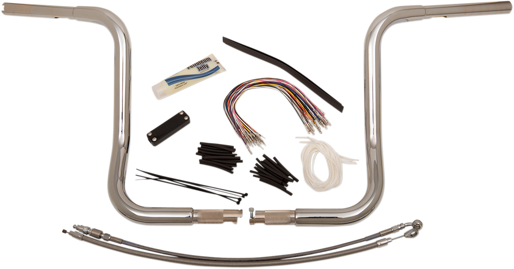 FAT BAGGERS INC. 1-1/4" EZ Install Round Top Handlebar Kit - 14" - Chrome 909414 — image 9