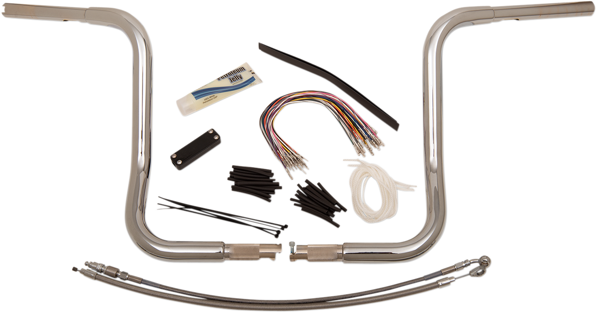 FAT BAGGERS INC. 1-1/4" EZ Install Round Top Handlebar Kit - 14" - Chrome 909414 — image 9
