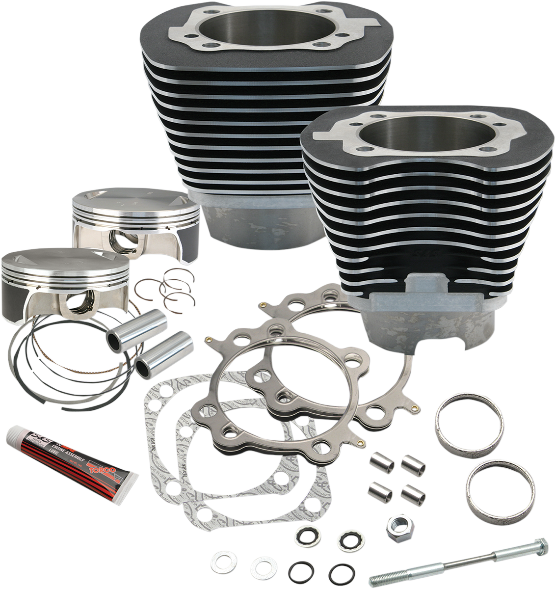 S&S CYCLE 117" Big Bore Cylinder Kit - Wrinkle Black - Twin Cam 910-0221 — image 1