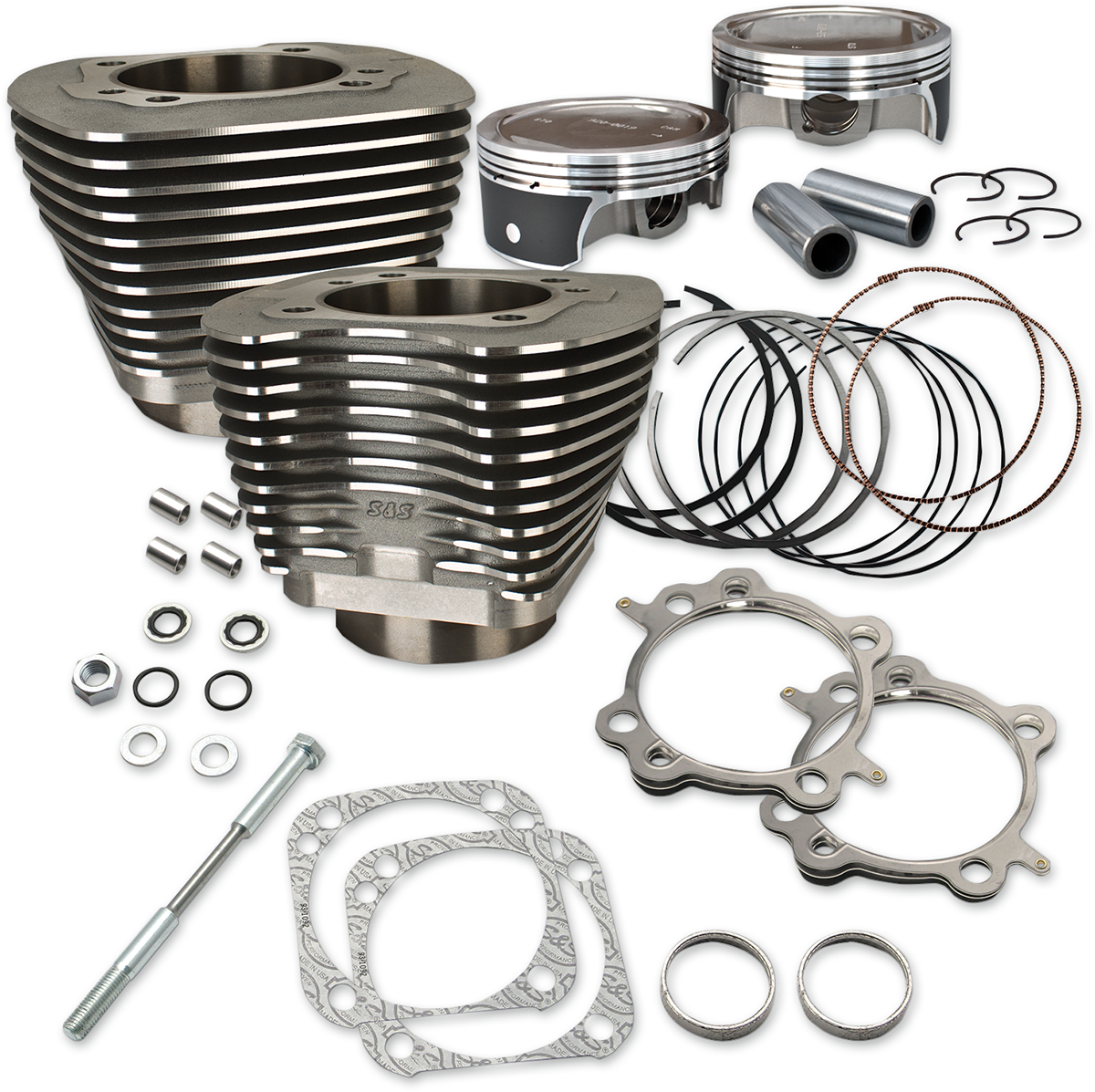 S&S CYCLE 124" Big Bore Cylinder Kit - Wrinkle Black - Twin Cam 910-0338 — image 1