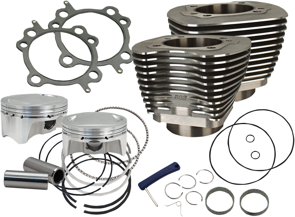 S&S CYCLE 98" Big Bore Cylinder Kit - Wrinkle Black - Twin Cam 910-0481 — image 1