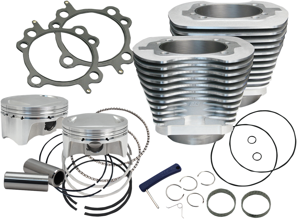 S&S CYCLE 98" Big Bore Cylinder Kit - Silver - Twin Cam 910-0482 — image 1
