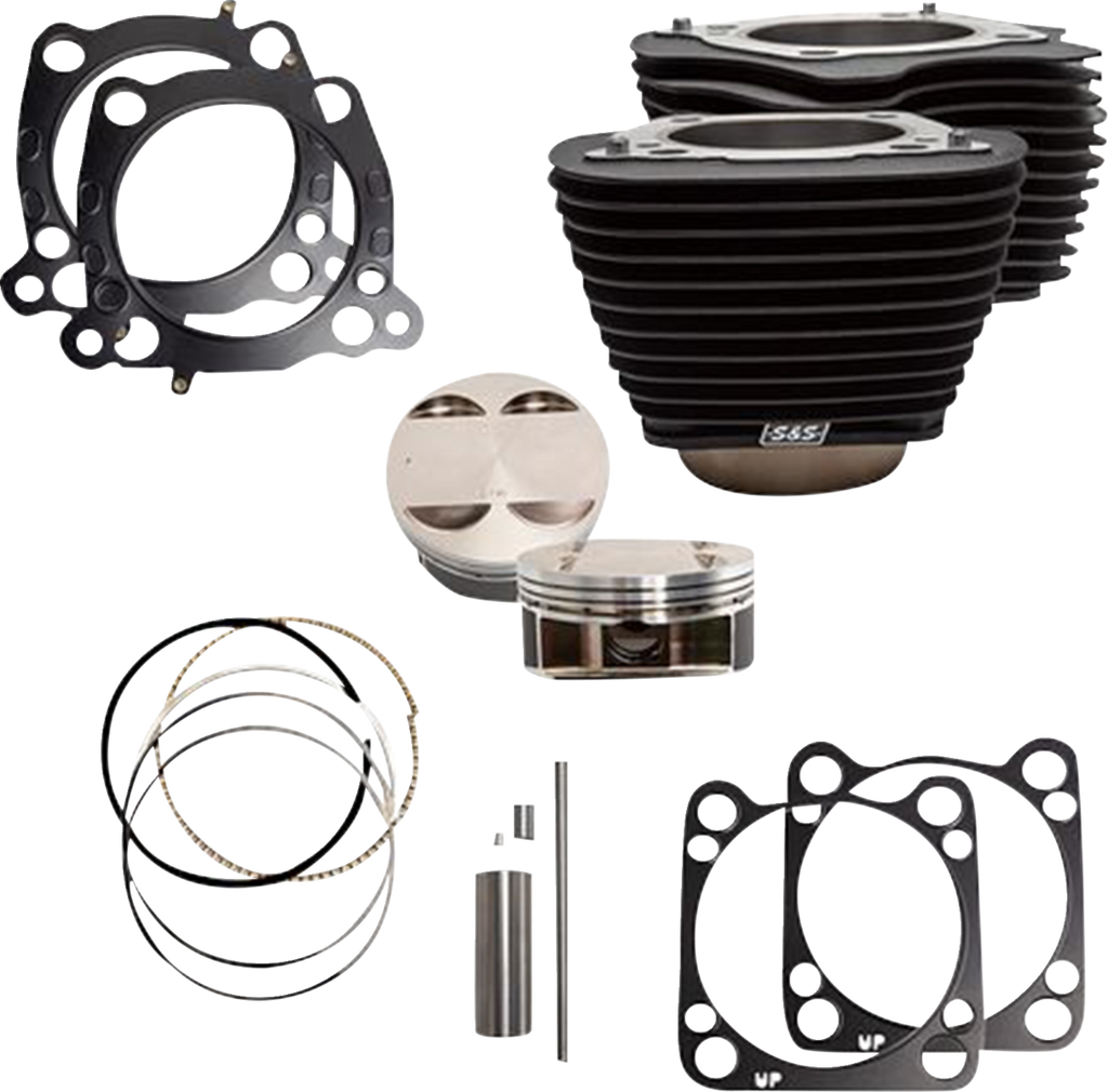 S&S CYCLE Cylinder Kit - 124" Big Bore - Wrinkle Black w/o Highlights - 107" M8 910-0681A — image 1