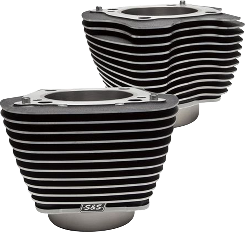 S&S CYCLE Cylinder Set - 4.25" Bore - Unhoned - Wrinkle Black w/Highlights - M8 910-0682A — image 1