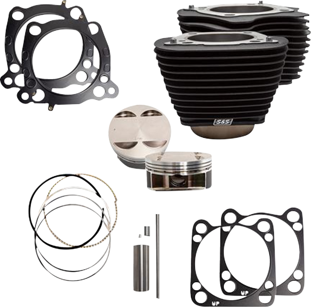 S&S CYCLE Cylinder Kit - 128" Big Bore - Wrinkle Black w/o Highlight - 114"/117" M8 910-0685A — image 1