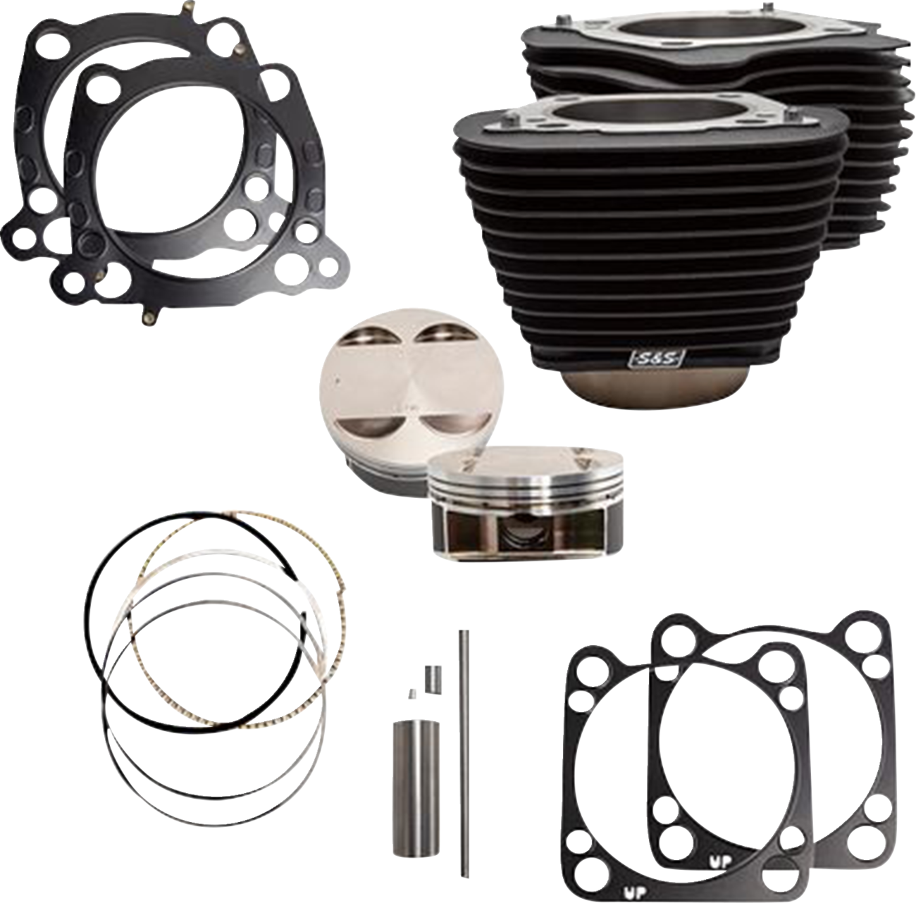 S&S CYCLE Cylinder Kit - 128" Big Bore - Wrinkle Black w/o Highlight - 114"/117" M8 910-0685A — image 1