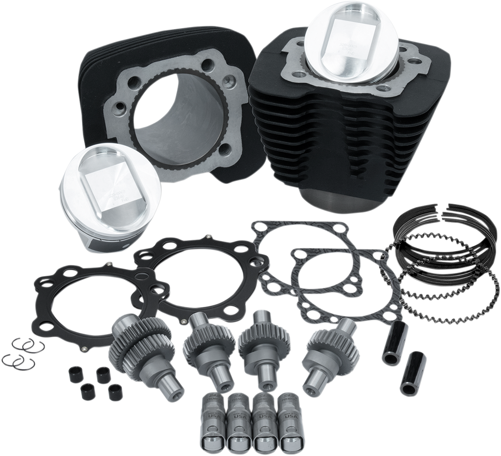 S&S CYCLE Hooligan Kit - 1200 cc to 1250 cc - Wrinkle Black - Sportster 910-0701 — image 1