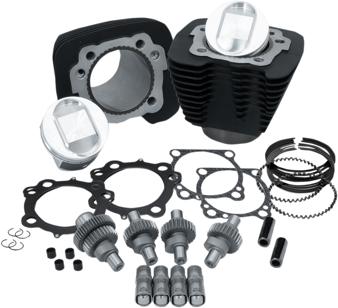 S&S CYCLE Hooligan Kit - 1200 cc to 1250 cc - Wrinkle Black - Sportster 910-0701 — image 1