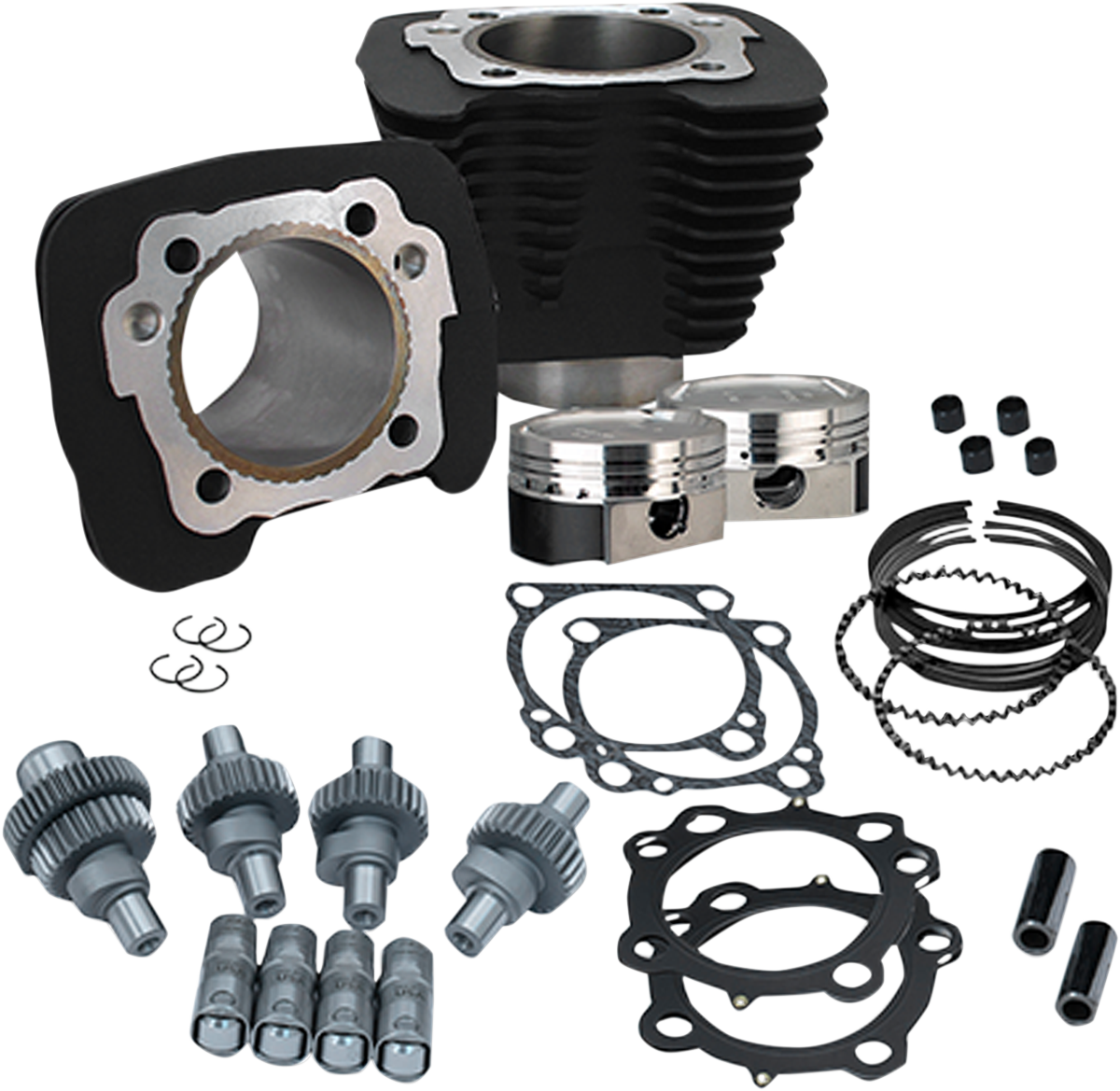 S&S CYCLE Hooligan Kit - 1200 cc to 1250 cc - Wrinkle Black - Sportster 910-0701 — image 2
