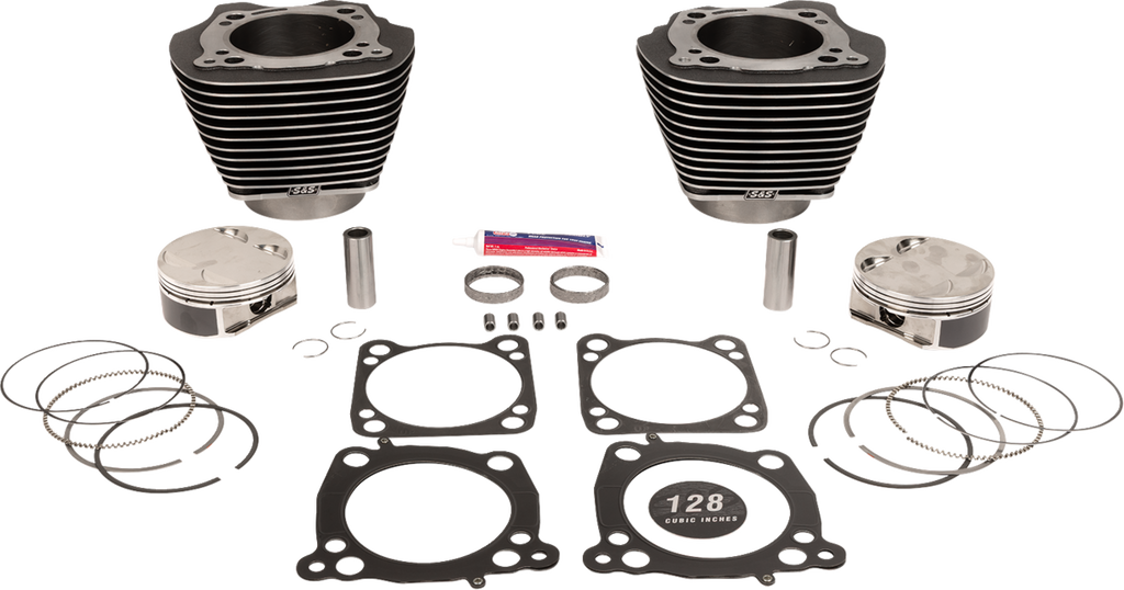 S&S CYCLE Cylinder Kit - 128" Big Bore - Black Granite w/Highlights - 114"/117" M8 910-0733A — image 1