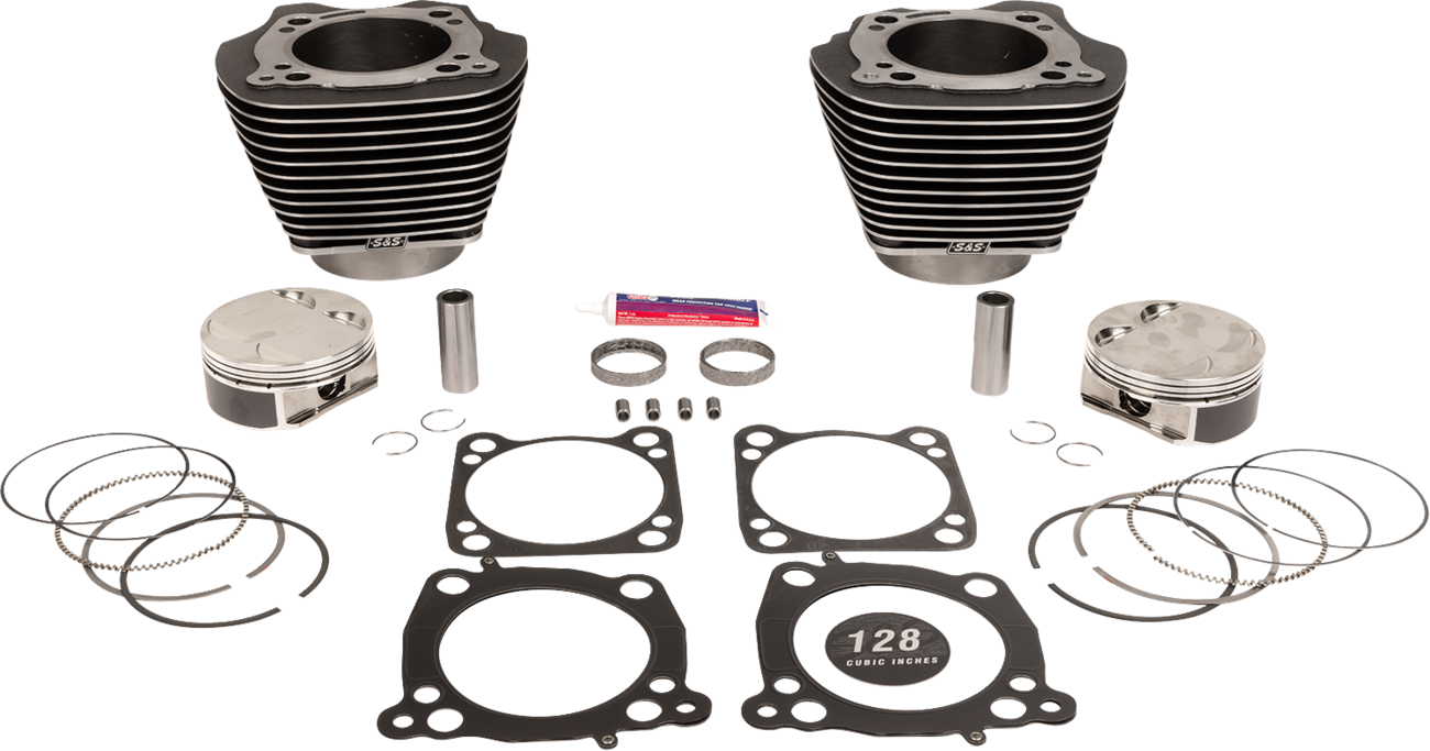 S&S CYCLE Cylinder Kit - 128" Big Bore - Black Granite w/Highlights - 114"/117" M8 910-0733A — image 1