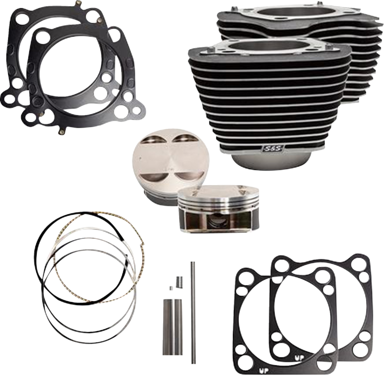 S&S CYCLE Cylinder Kit - 128" Big Bore - Black Granite w/Highlights - 114"/117" M8 910-0733A — image 2