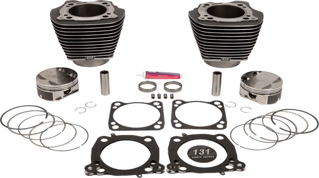 S&S CYCLE Cylinder Kit - 131" Stroker Cylinder - Black Granite w/Highlights - M8 910-0764A — image 1