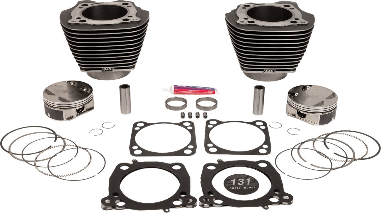 S&S CYCLE Cylinder Kit - 131" Stroker Cylinder - Black Granite w/Highlights - M8 910-0764A — image 1