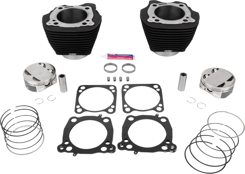 S&S CYCLE 132" Cylinder Kit - 4.500" Stroke - Wrinkle Black w/o Highlighted Fins - (114"/117") M8 910-0846A — image 1